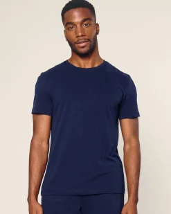 Petite Plume Men's Pima Essential Crew Neck Tee in Navy