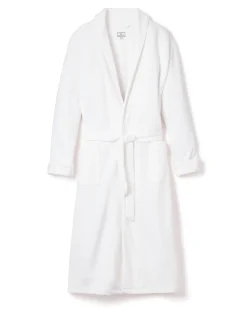 Petite Plume Men's Pima Jacquard Robe in White