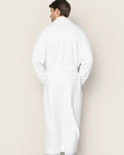 Petite Plume Men's Pima Jacquard Robe in White