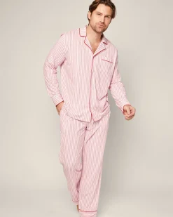 Petite Plume Men's Pima Pajama Set in Antique Red Ticking