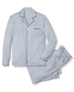 Petite Plume Men's Pima Pajama Set in Antique Red Ticking