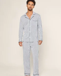 Petite Plume Men's Pima Pajama Set in Antique Red Ticking