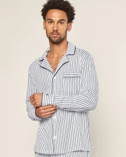 Petite Plume Men's Pima Pajama Set in Antique Red Ticking