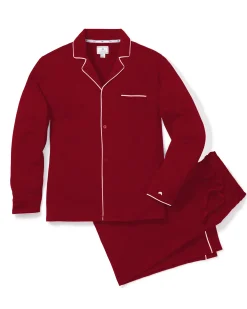Petite Plume Men's Pima Pajama Set in Bordeaux