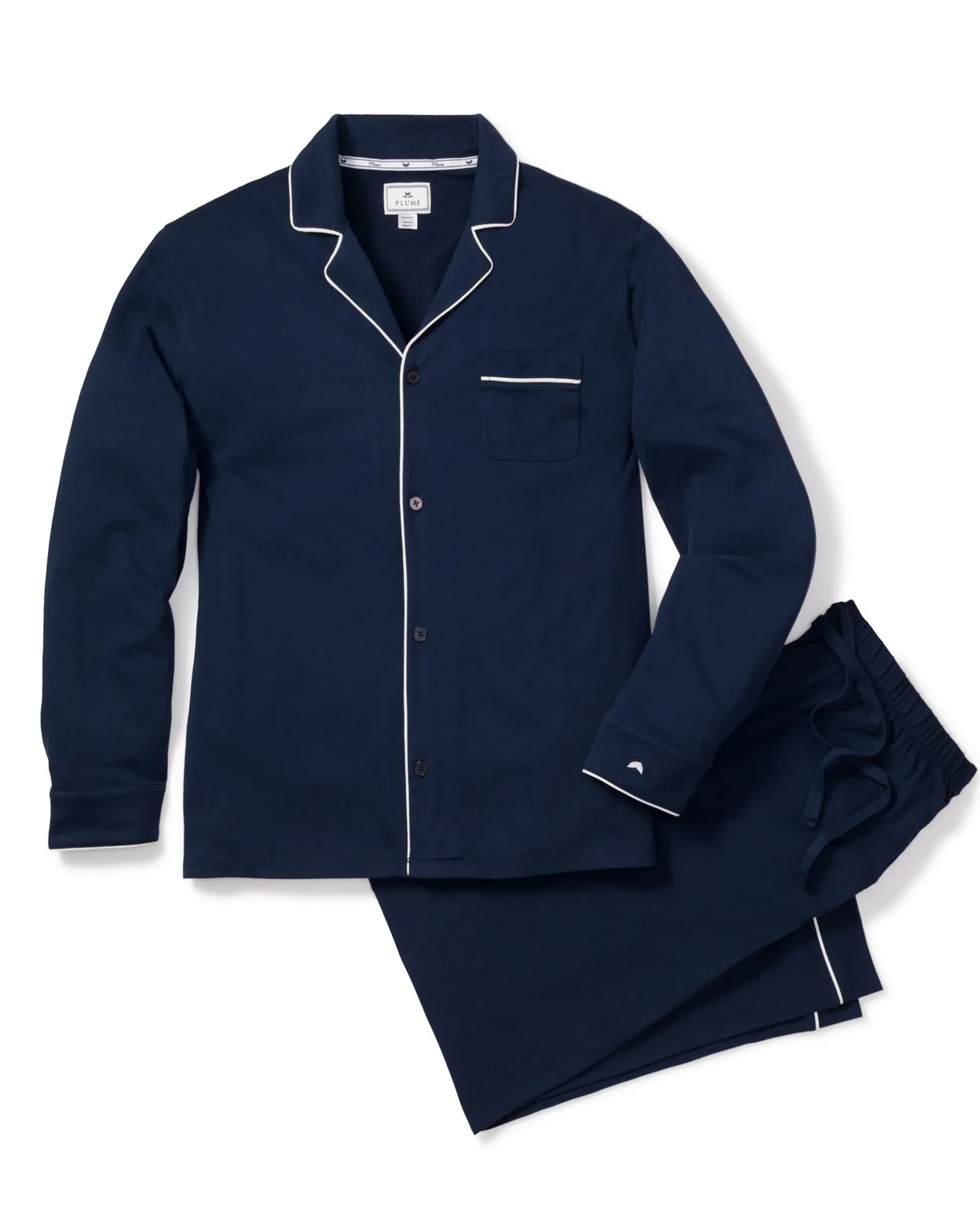 Petite Plume Men's Pima Pajama Set in Black
