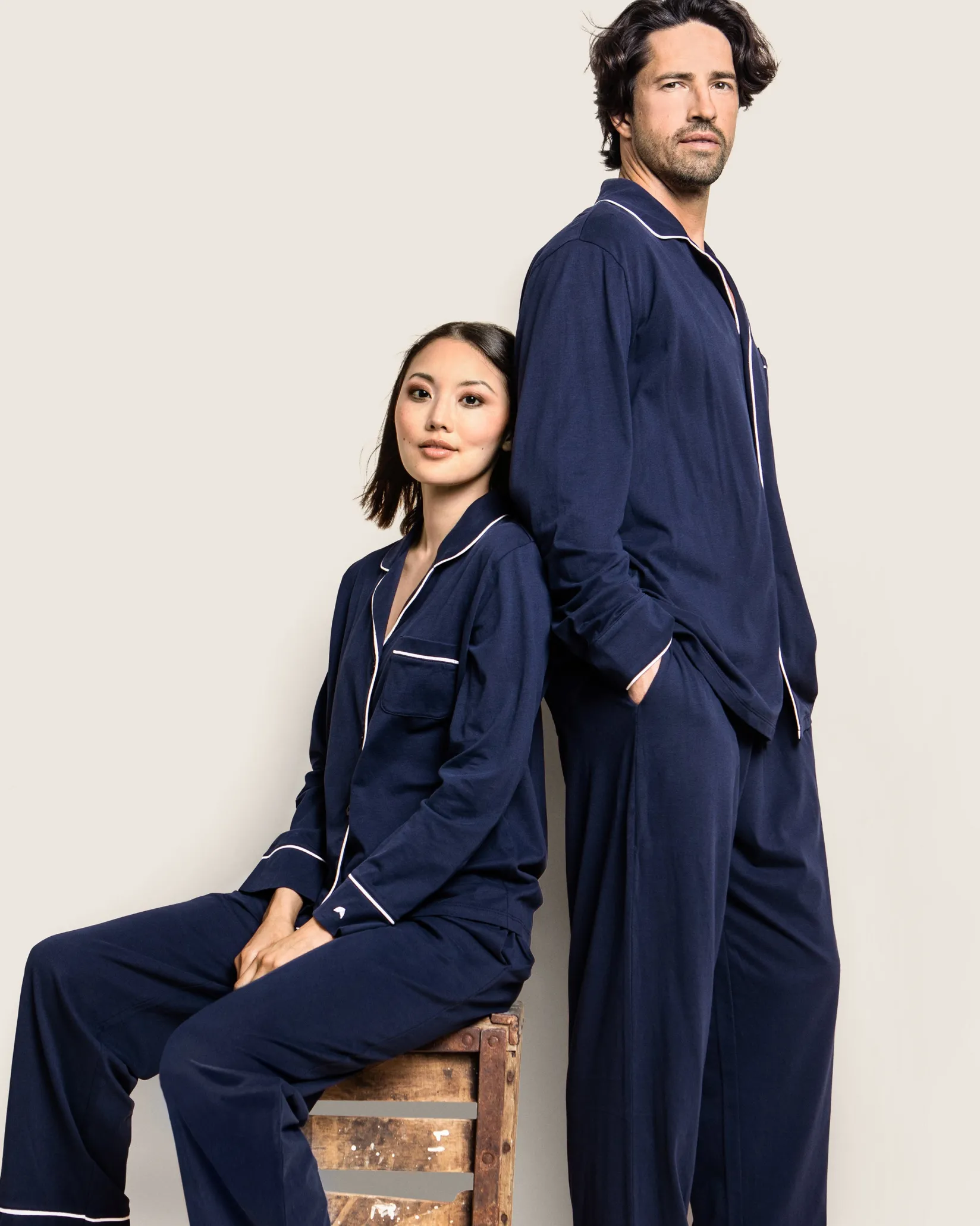 Petite Plume Men's Pima Pajama Set in Black