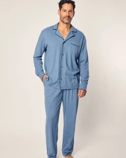 Petite Plume Men's Pima Pajama Set in Black