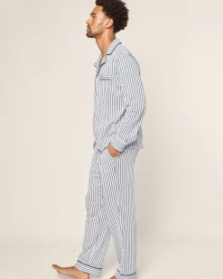 Petite Plume Men's Pima Pajama Set in Navy French Ticking