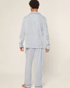 Petite Plume Men's Pima Pajama Set in Navy French Ticking