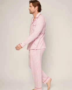 Petite Plume Men's Pima Pajama Set in Navy French Ticking