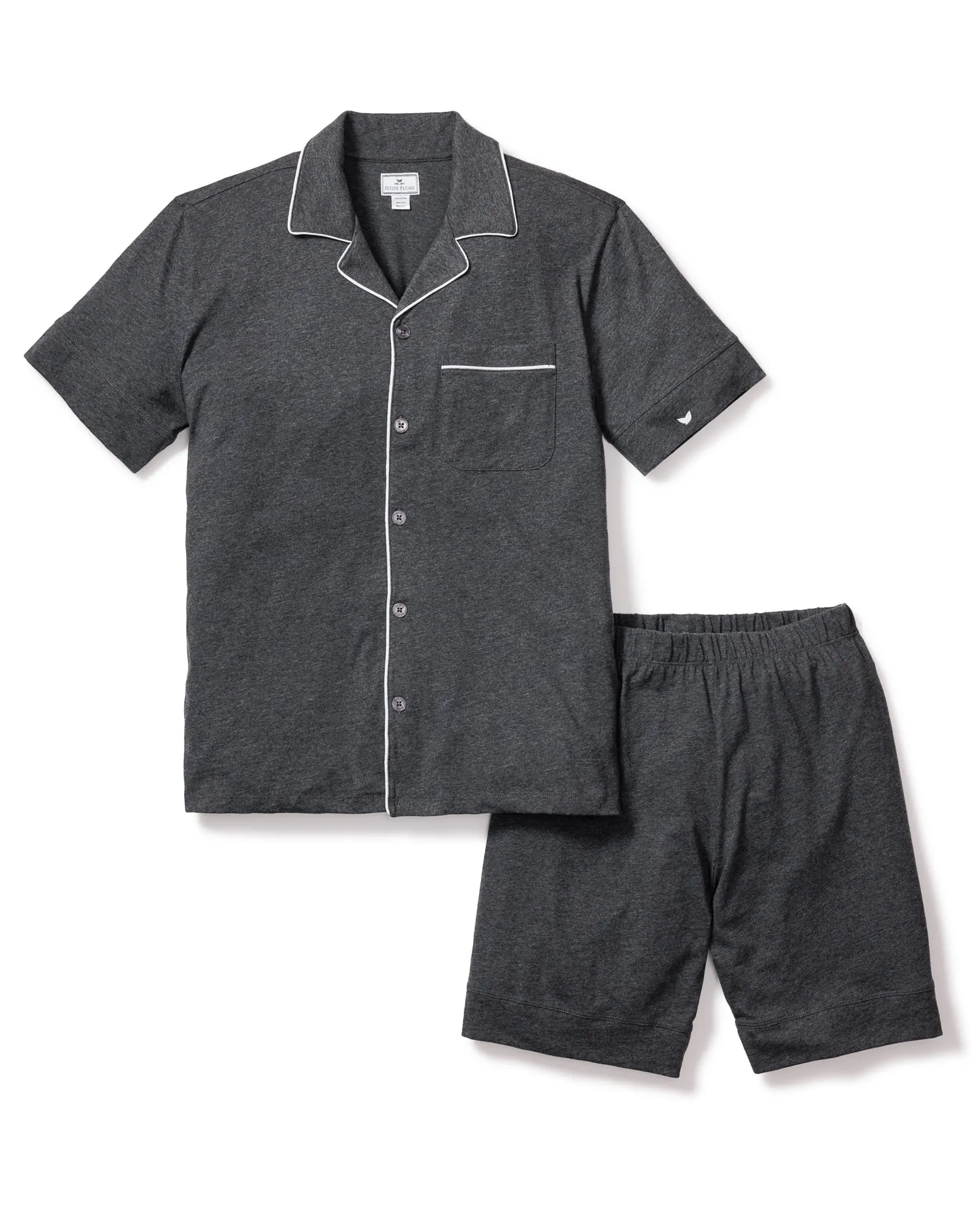 Petite Plume Men's Pima Pajama Short Set in Navy