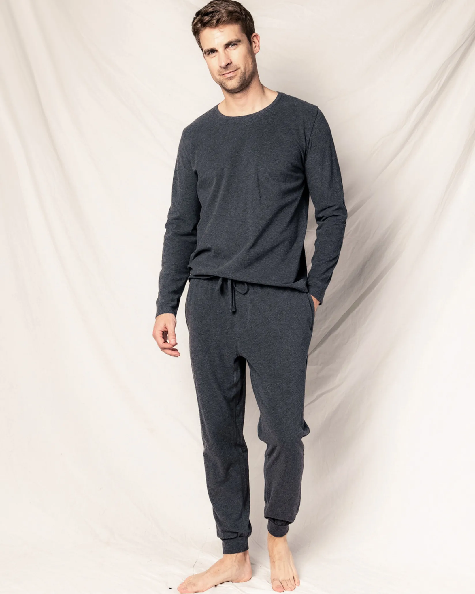 Petite Plume Men's Pima Pants in Dark Heather Grey