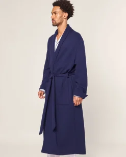 Petite Plume Men's Pima Robe in Blue Dusk Jacquard