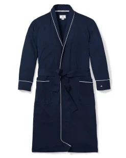 Petite Plume Men's Pima Robe in Navy