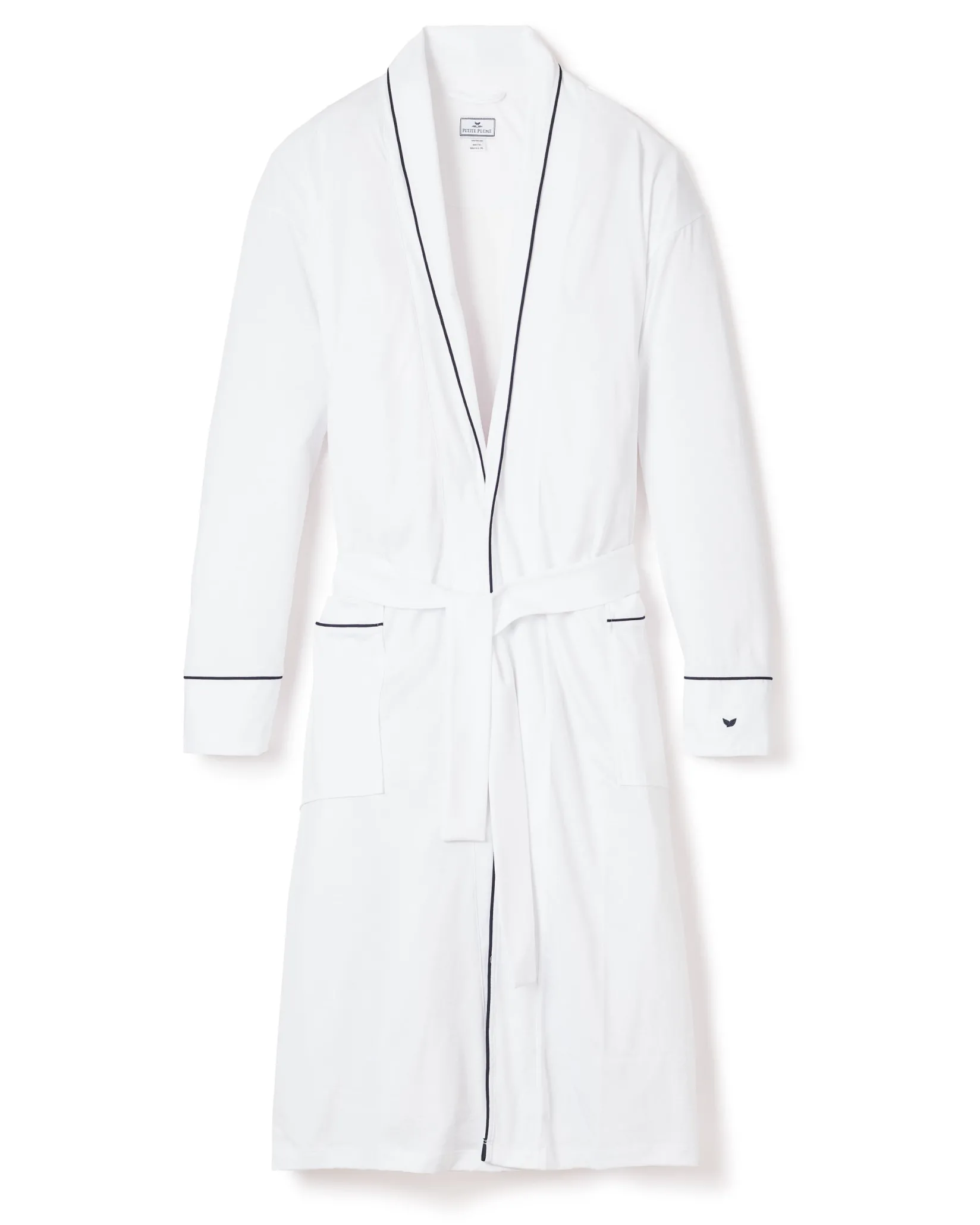 Petite Plume Men's Pima Robe in Navy