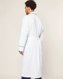 Petite Plume Men's Pima Robe in Navy