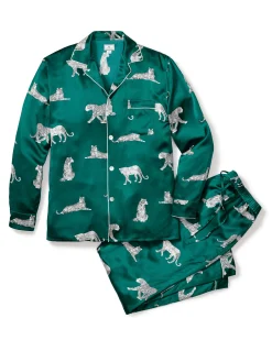 Petite Plume Men's Silk Pajama Set in Panthere de Nuit
