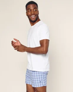 Petite Plume Men's Twill 3 Pack Boxers in Royal Blue Gingham