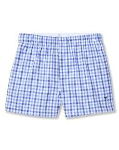 Petite Plume Men's Twill 3 Pack Boxers in Royal Blue Gingham