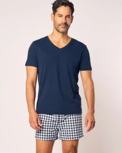 Petite Plume Men's Twill 3 Pack Boxers in Royal Blue Gingham