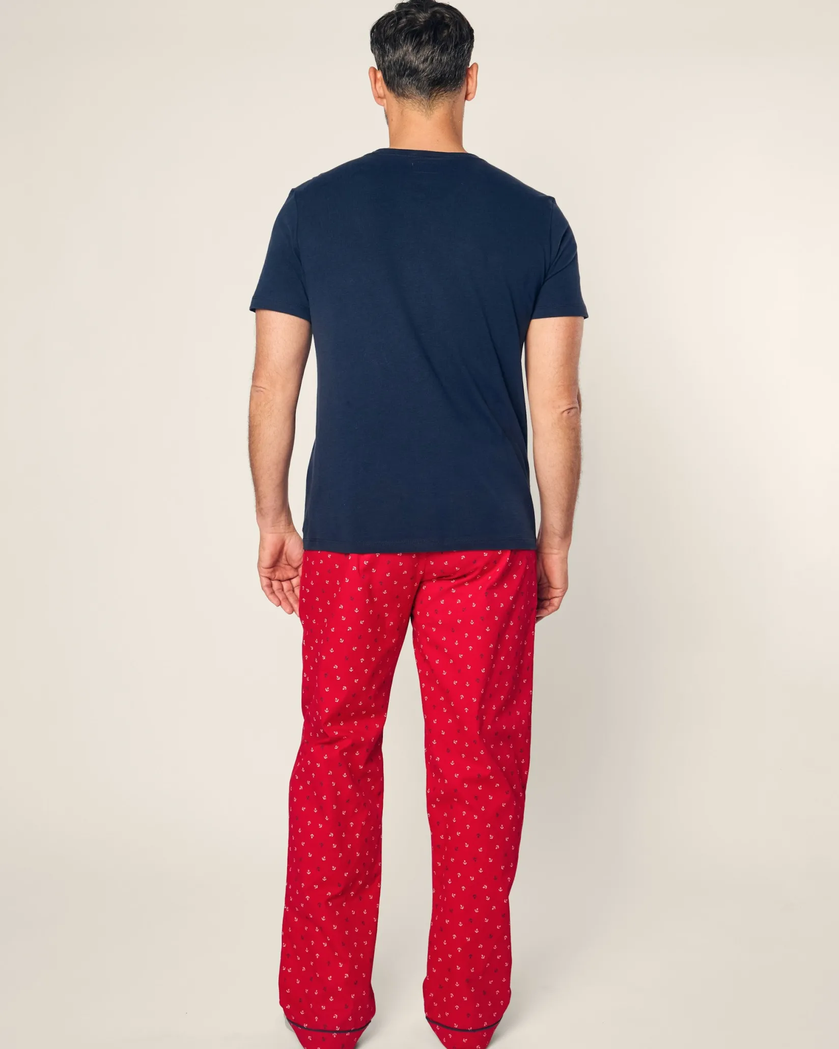 Petite Plume Men's Twill Pajama Pant in Anchors Away