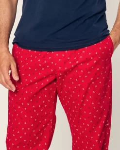 Petite Plume Men's Twill Pajama Pant in Anchors Away