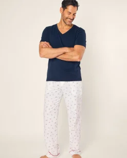 Petite Plume Men's Twill Pajama Pant in Coastal Charms