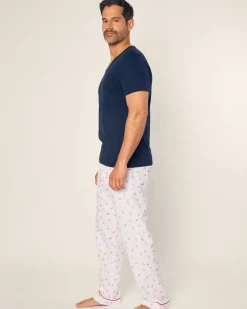 Petite Plume Men's Twill Pajama Pant in Coastal Charms