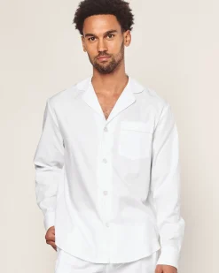 Petite Plume Men's Twill Pajama Set in White