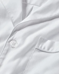 Petite Plume Men's Twill Pajama Set in White