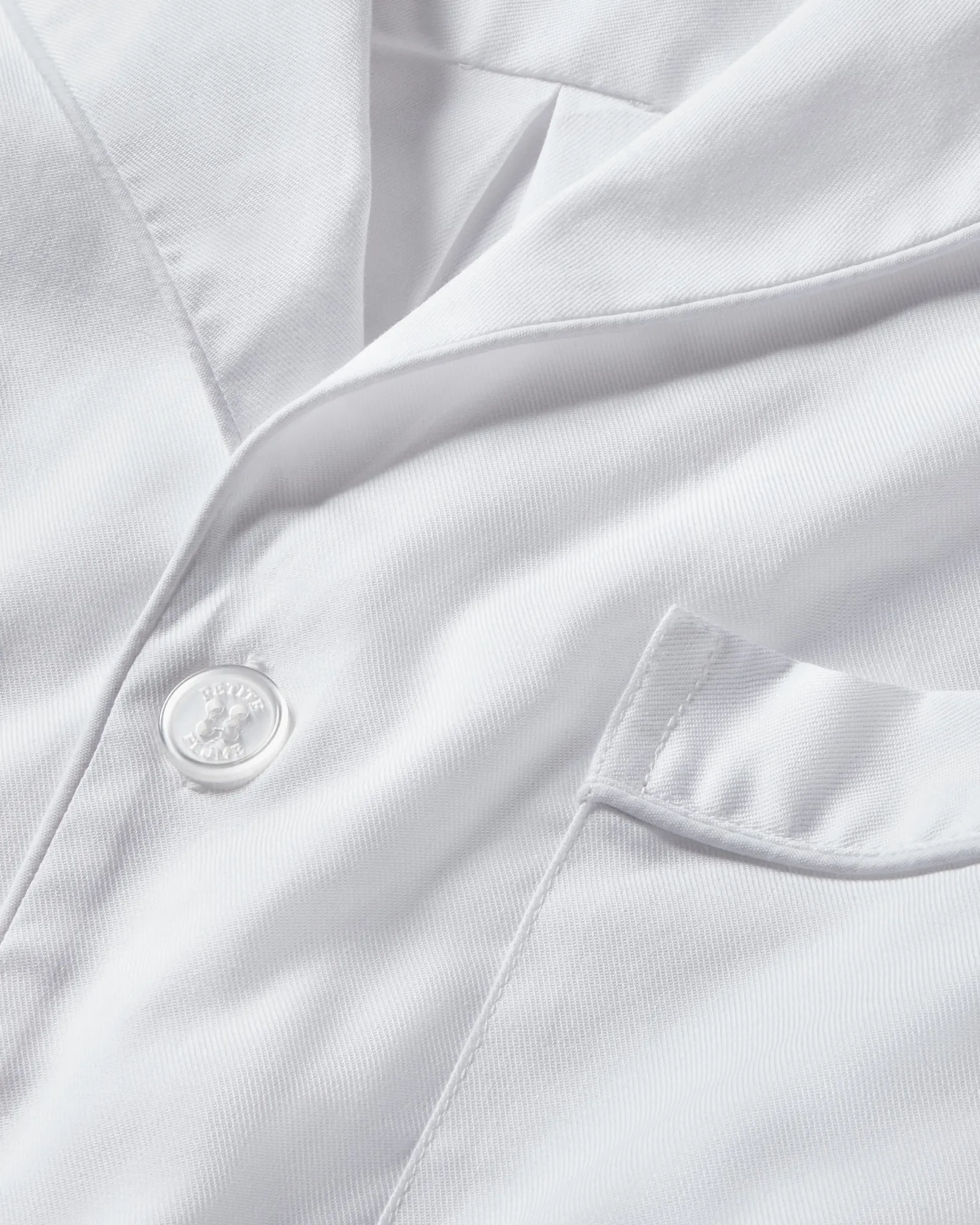Petite Plume Men's Twill Pajama Set in White