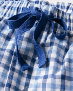 Petite Plume Men's Twill Pajama Set in Royal Blue Gingham