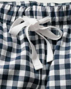 Petite Plume Men's Twill Pajama Set in Navy Gingham