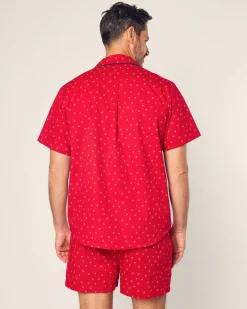 Petite Plume Men's Twill Pajama Short Set in