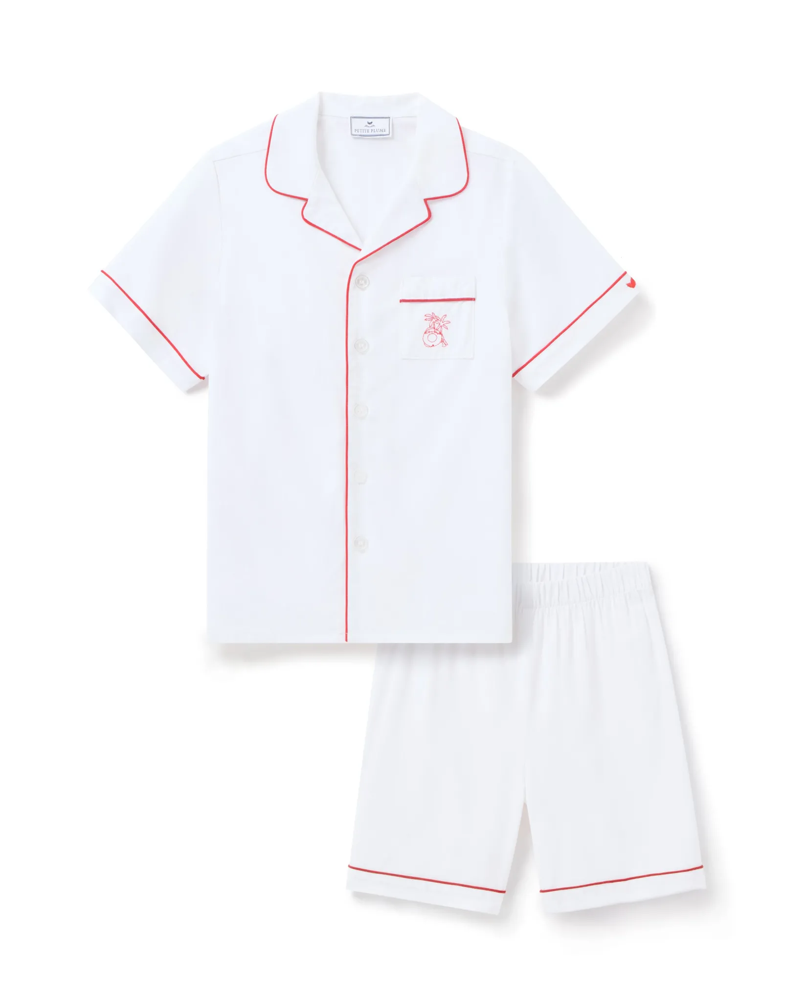 Kids Petite Plume x Eden Rock St Barth Kid's White Twill Short Set
