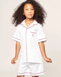 Kids Petite Plume x Eden Rock St Barth Kid's White Twill Short Set