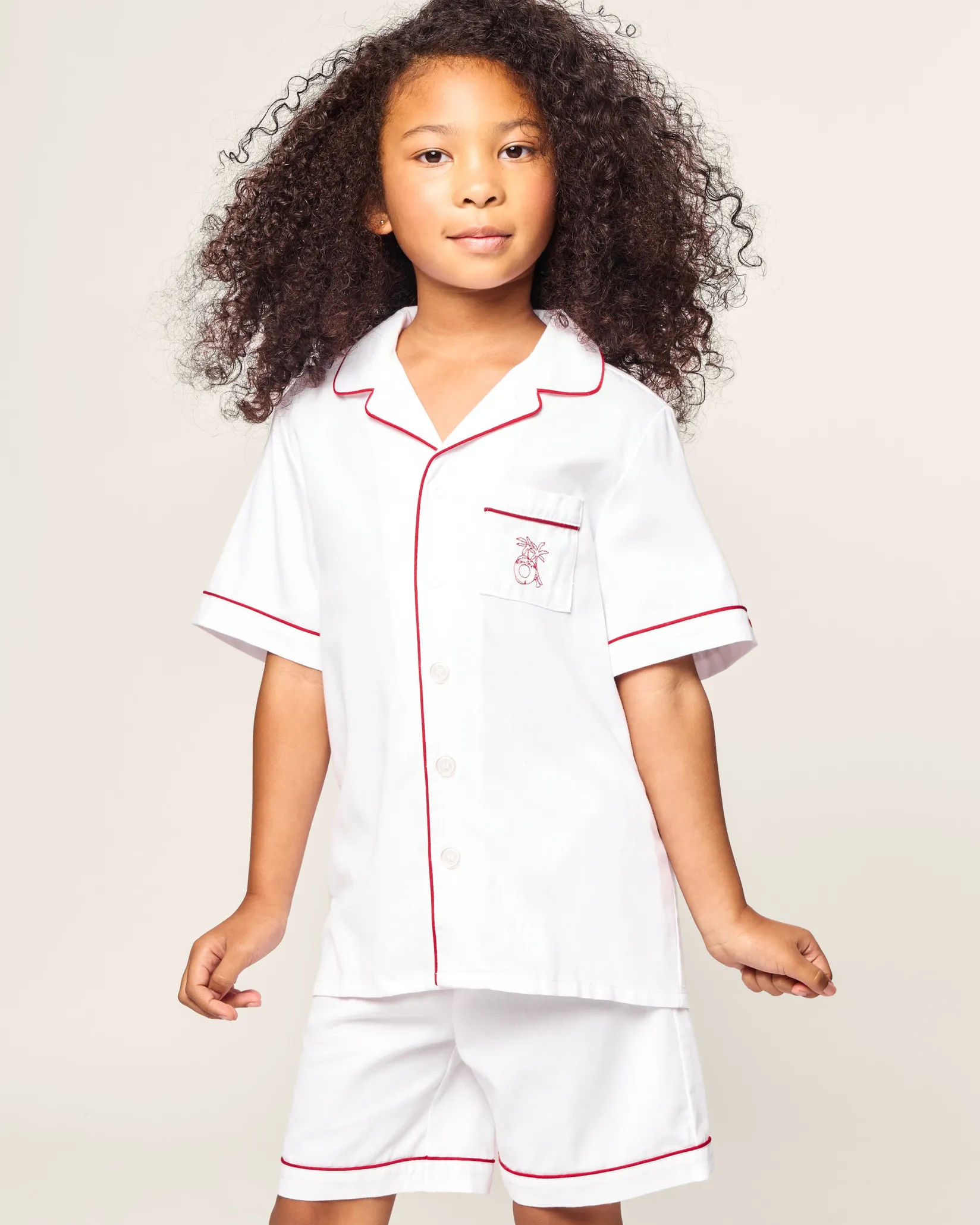 Kids Petite Plume x Eden Rock St Barth Kid's White Twill Short Set