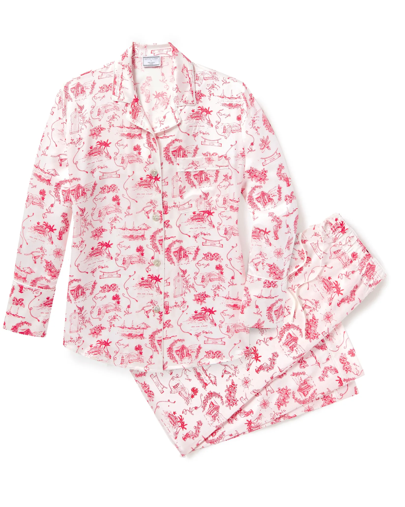 Women Petite Plume x Eden Rock Reverie Women's Silk Pajama Set