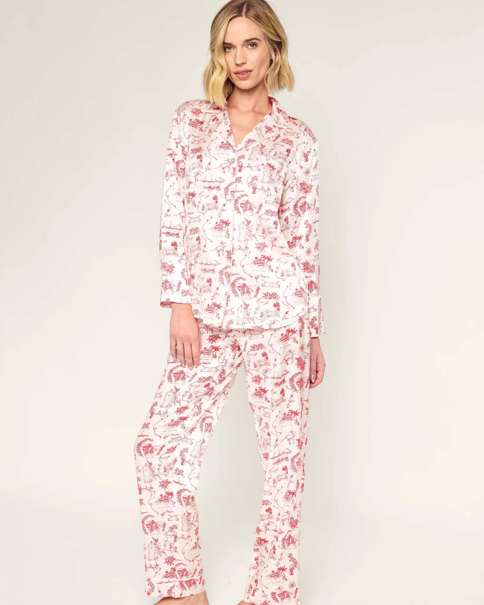 Women Petite Plume x Eden Rock Reverie Women's Silk Pajama Set