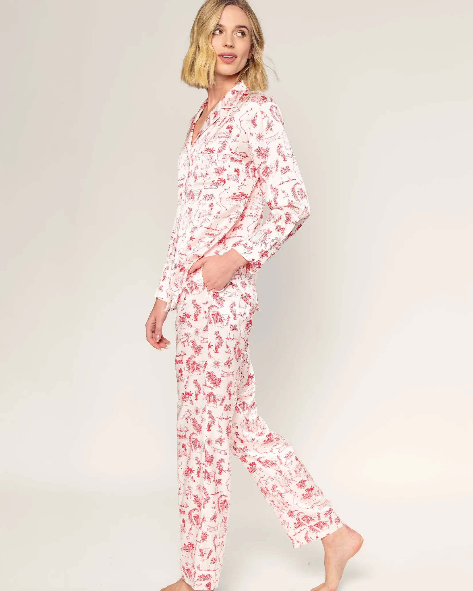 Women Petite Plume x Eden Rock Reverie Women's Silk Pajama Set