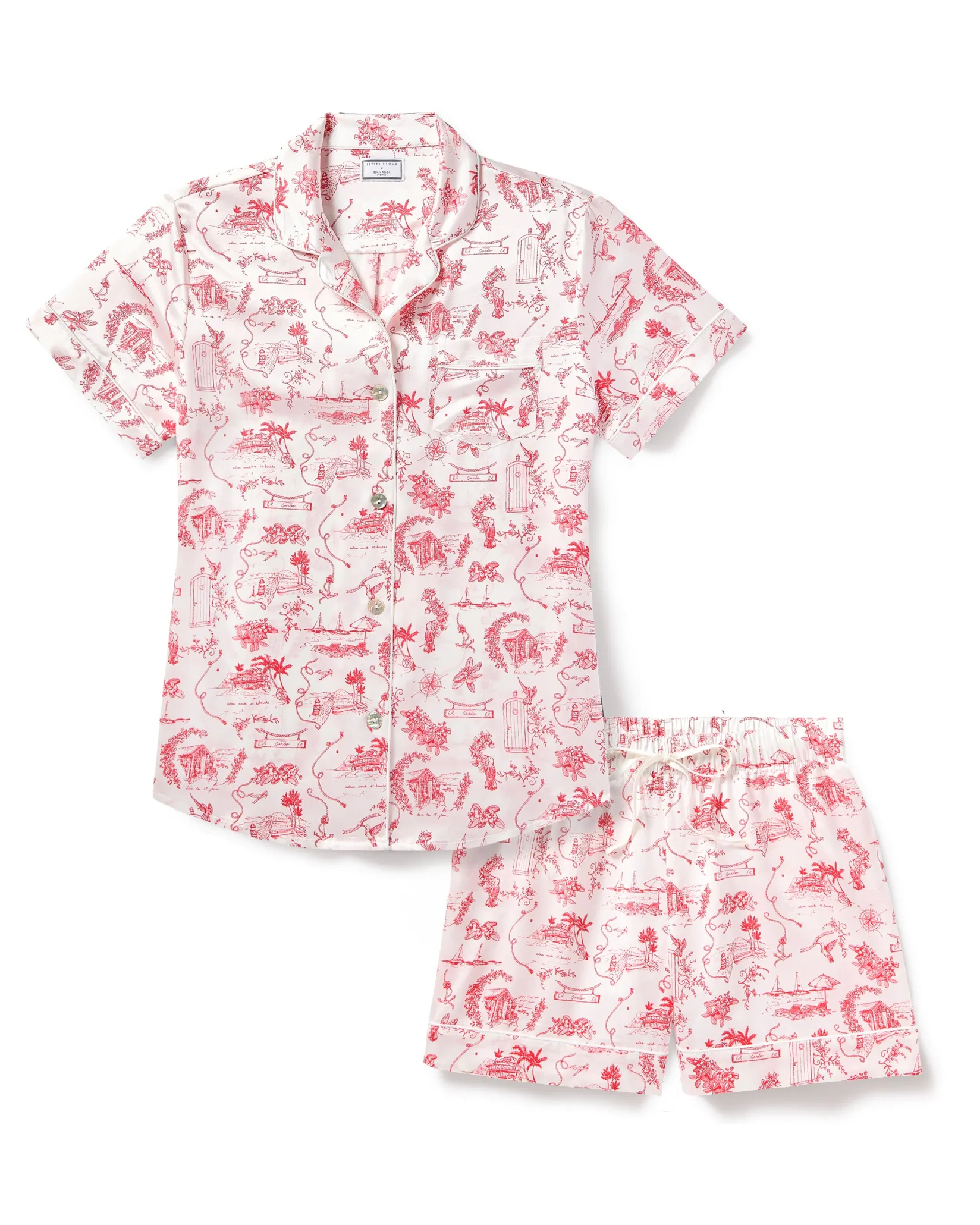 Women Petite Plume x Eden Rock Reverie Women's Silk Short Set
