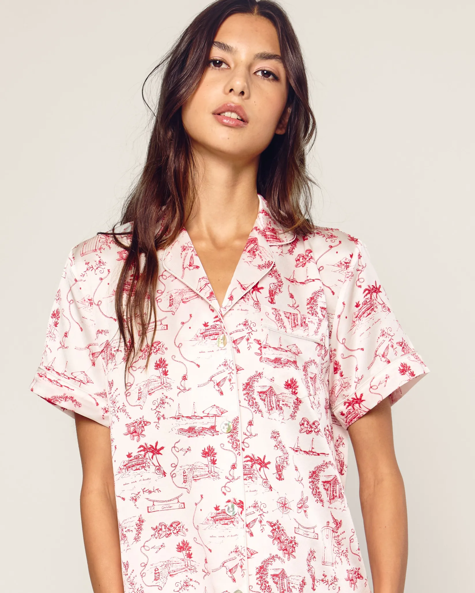 Women Petite Plume x Eden Rock Reverie Women's Silk Short Set