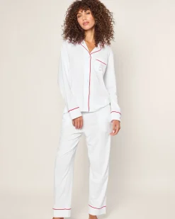 Women Petite Plume x Eden Rock St Barth Women's White Pima Pajama Set