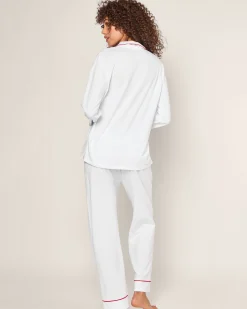 Women Petite Plume x Eden Rock St Barth Women's White Pima Pajama Set