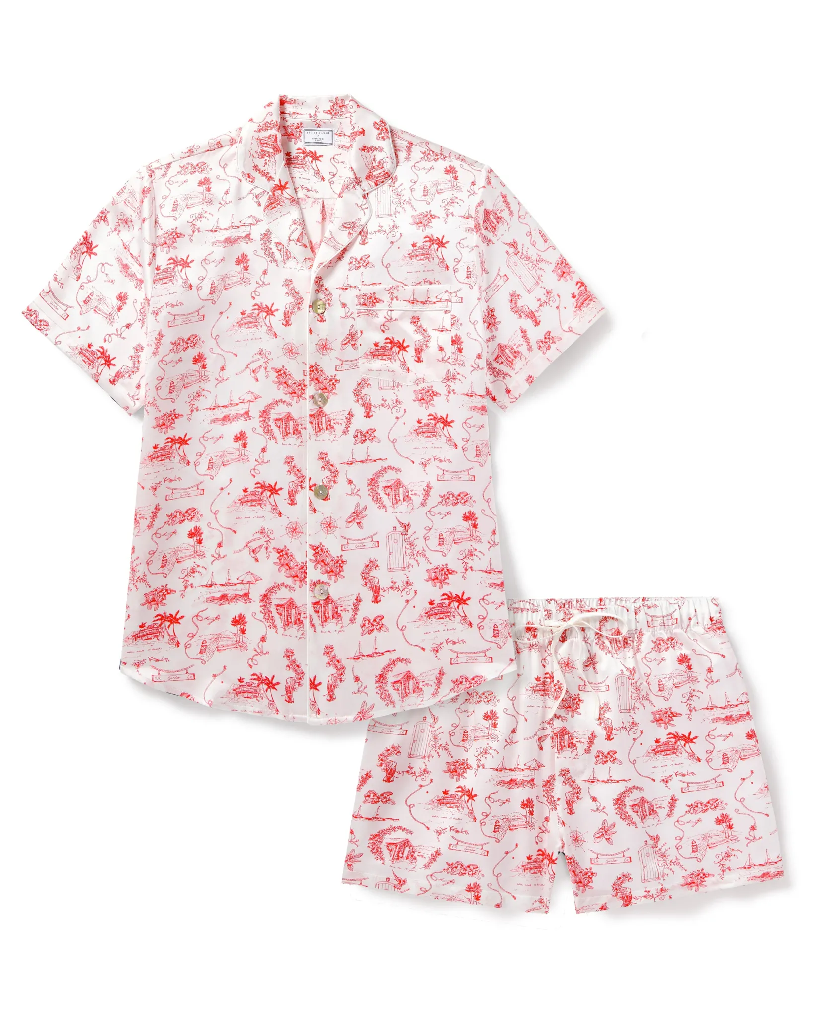Petite Plume x Eden Rock Reverie Men's Silk Short Set