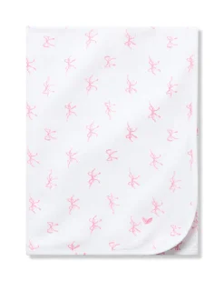 Petite Plume Pima Baby Blanket in Blushing Bows