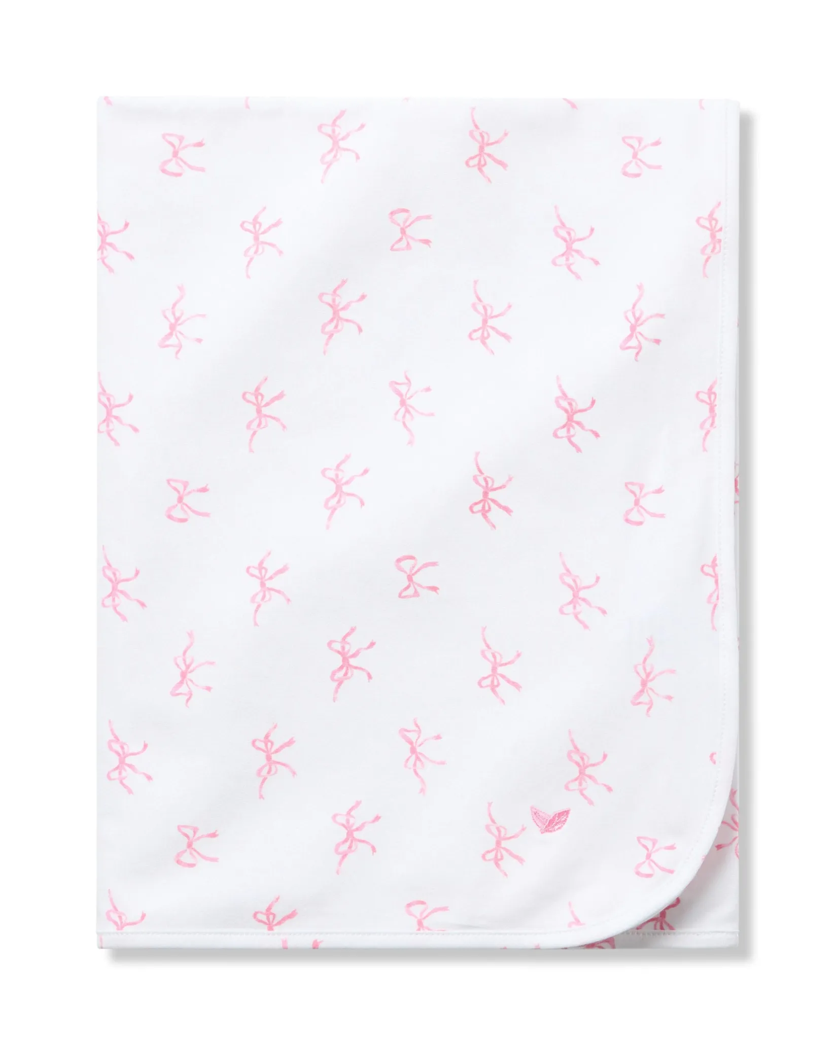 Petite Plume Pima Baby Blanket in Blushing Bows