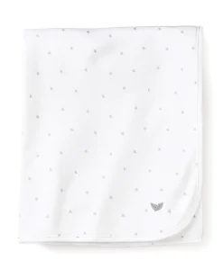 Petite Plume Pima Baby Blanket in Grey Stars