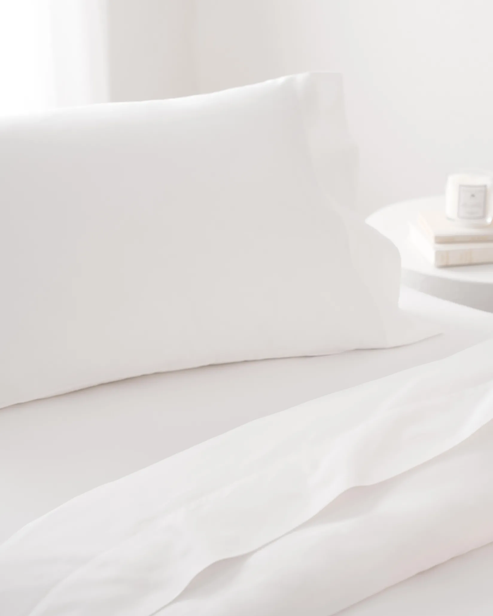 Petite Plume Signature Luxe Sateen Bed Sheets in White