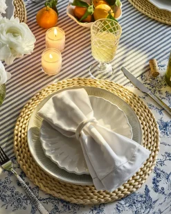 Petite Plume Signature Twill Napkins in White